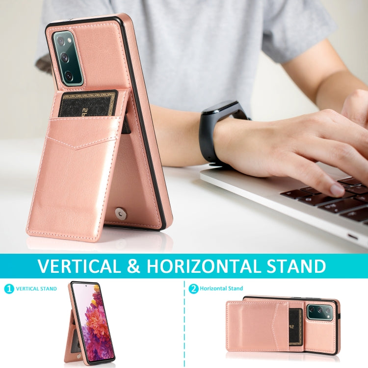 For Samsung Galaxy S20 FE Solid Color PC + TPU Protective Case with Holder & Card Slots