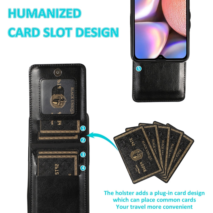 For Samsung Galaxy A10s Solid Color PC + TPU Protective Case with Holder & Card Slots