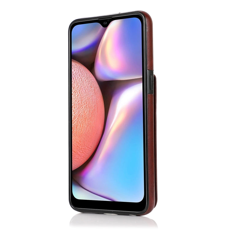 For Samsung Galaxy A10s Solid Color PC + TPU Protective Case with Holder & Card Slots