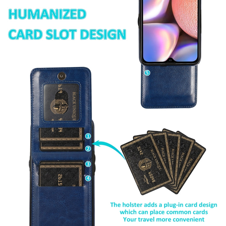 For Samsung Galaxy A10s Solid Color PC + TPU Protective Case with Holder & Card Slots
