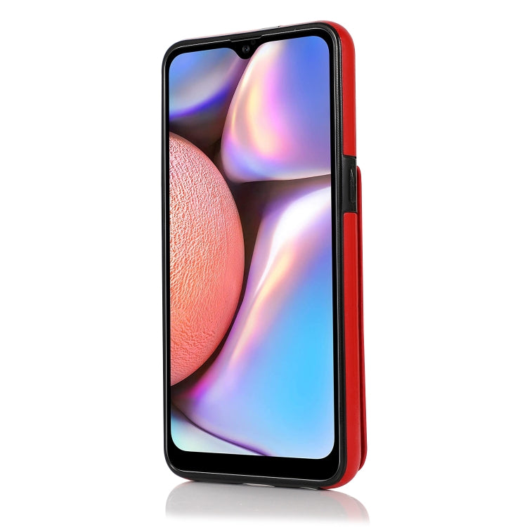 For Samsung Galaxy A10s Solid Color PC + TPU Protective Case with Holder & Card Slots