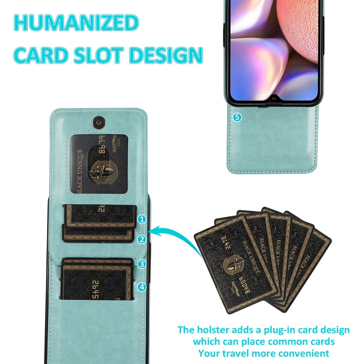 For Samsung Galaxy A10s Solid Color PC + TPU Protective Case with Holder & Card Slots