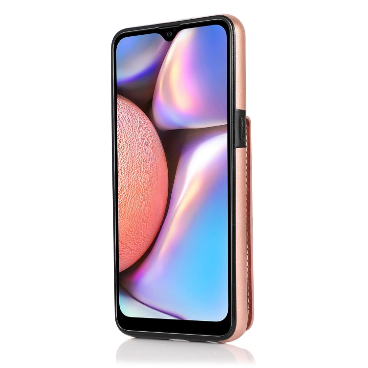 For Samsung Galaxy A10s Solid Color PC + TPU Protective Case with Holder & Card Slots