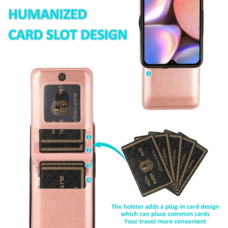 For Samsung Galaxy A10s Solid Color PC + TPU Protective Case with Holder & Card Slots