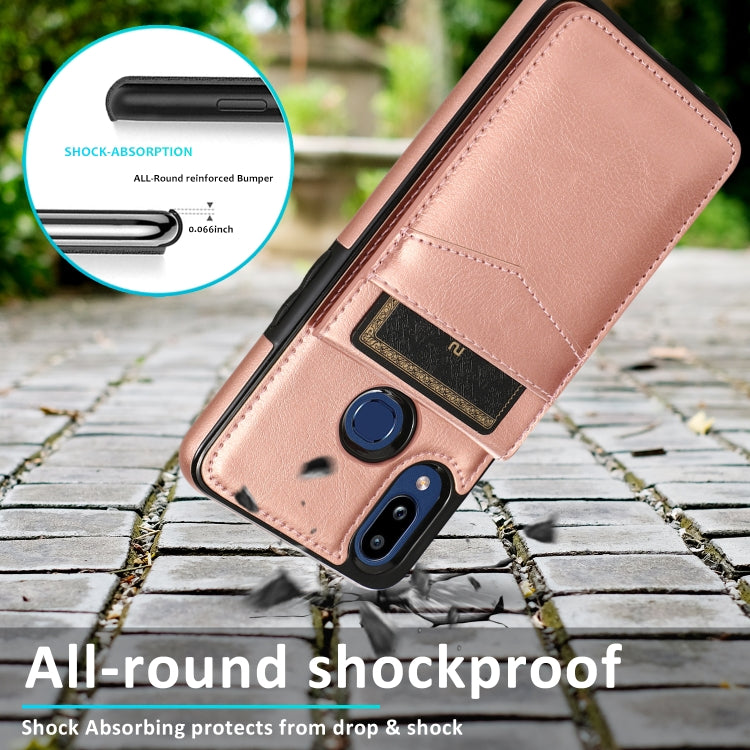 For Samsung Galaxy A10s Solid Color PC + TPU Protective Case with Holder & Card Slots