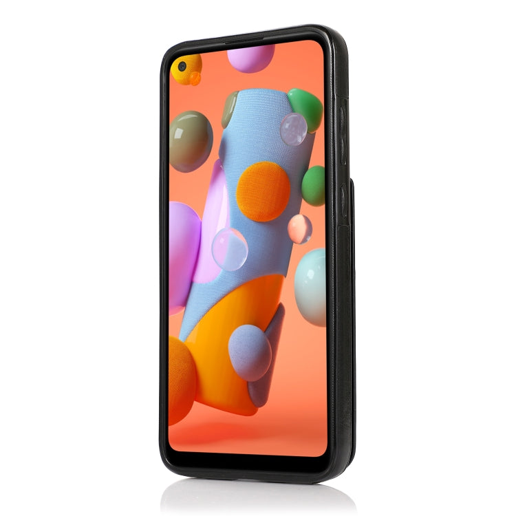For Samsung Galaxy A11 Solid Color PC + TPU Protective Case with Holder & Card Slots
