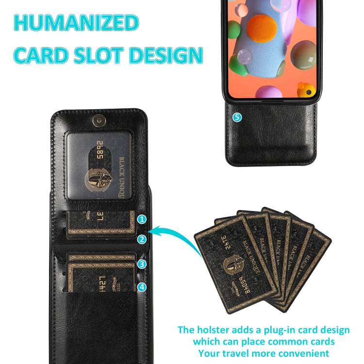 For Samsung Galaxy A11 Solid Color PC + TPU Protective Case with Holder & Card Slots