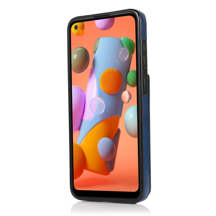 For Samsung Galaxy A11 Solid Color PC + TPU Protective Case with Holder & Card Slots