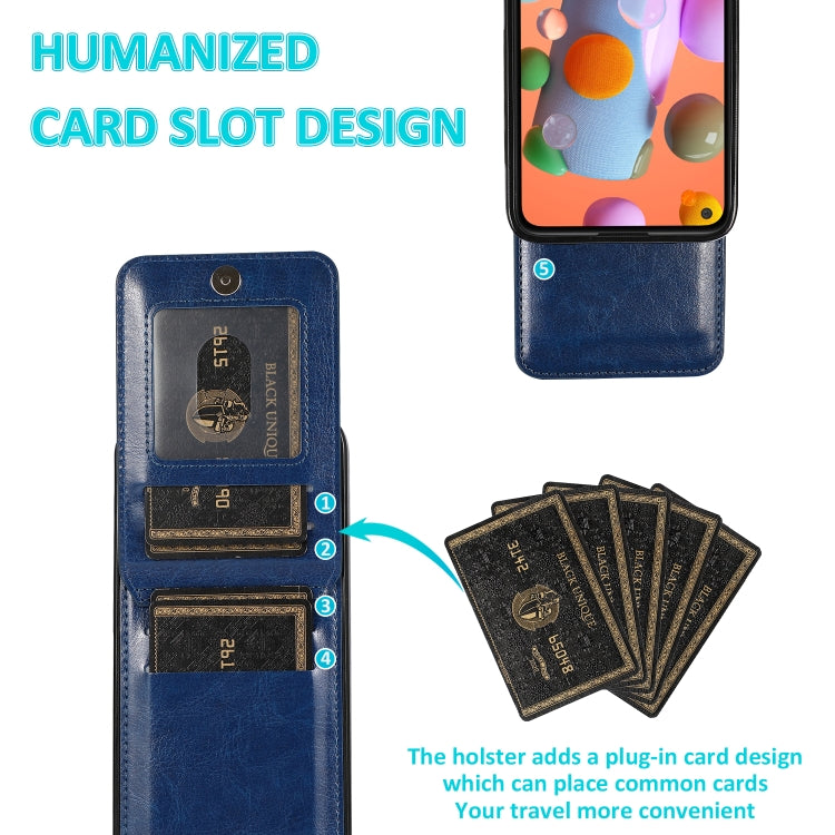 For Samsung Galaxy A11 Solid Color PC + TPU Protective Case with Holder & Card Slots