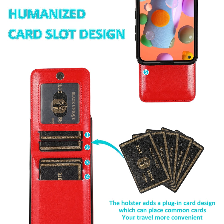 For Samsung Galaxy A11 Solid Color PC + TPU Protective Case with Holder & Card Slots