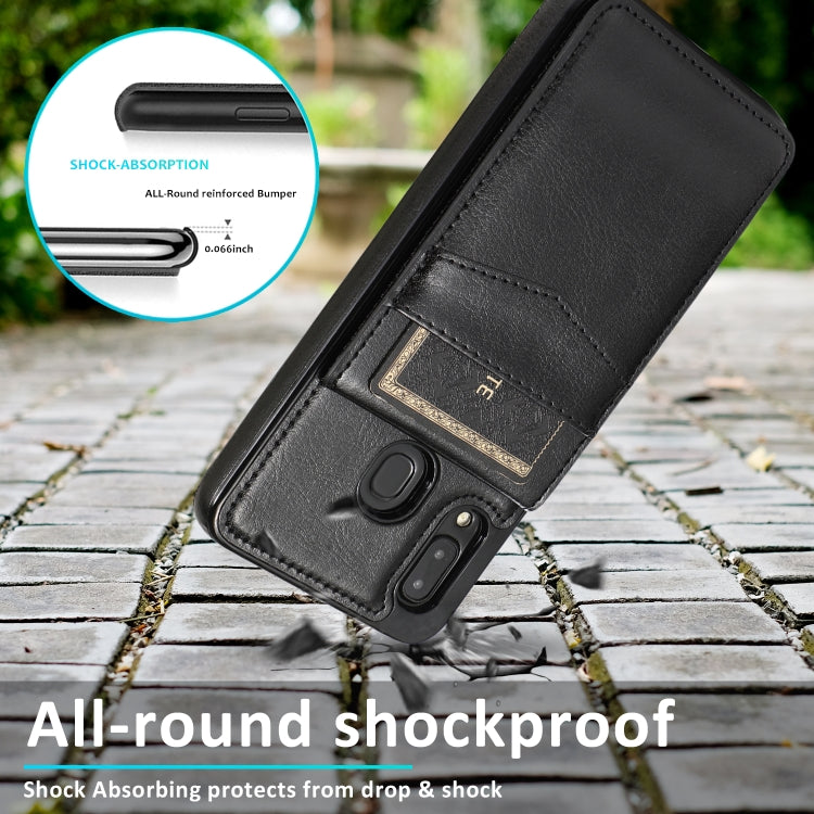 For Samsung Galaxy A20 / A30 Solid Color PC + TPU Protective Case with Holder & Card Slots