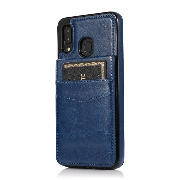 For Samsung Galaxy A20 / A30 Solid Color PC + TPU Protective Case with Holder & Card Slots