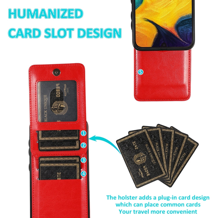 For Samsung Galaxy A20 / A30 Solid Color PC + TPU Protective Case with Holder & Card Slots