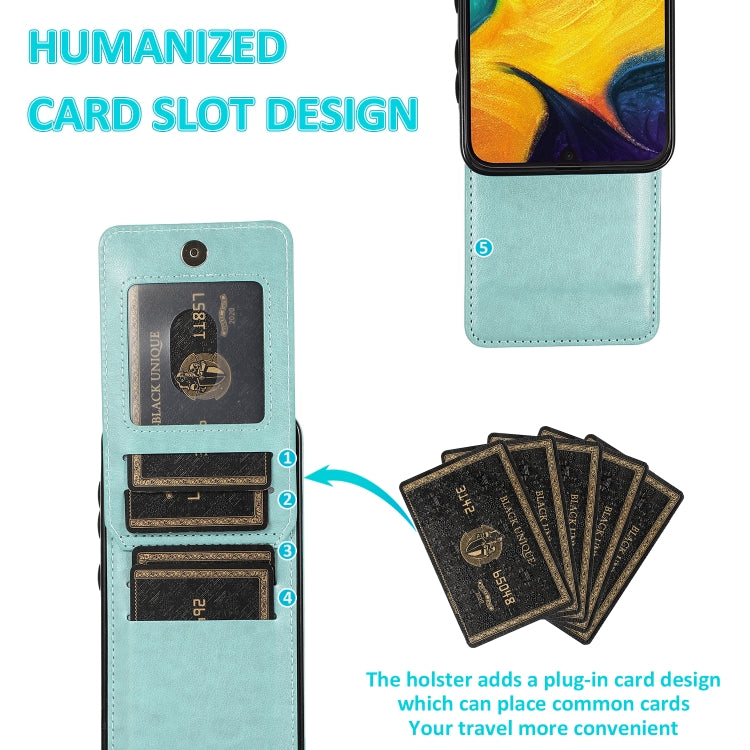 For Samsung Galaxy A20 / A30 Solid Color PC + TPU Protective Case with Holder & Card Slots