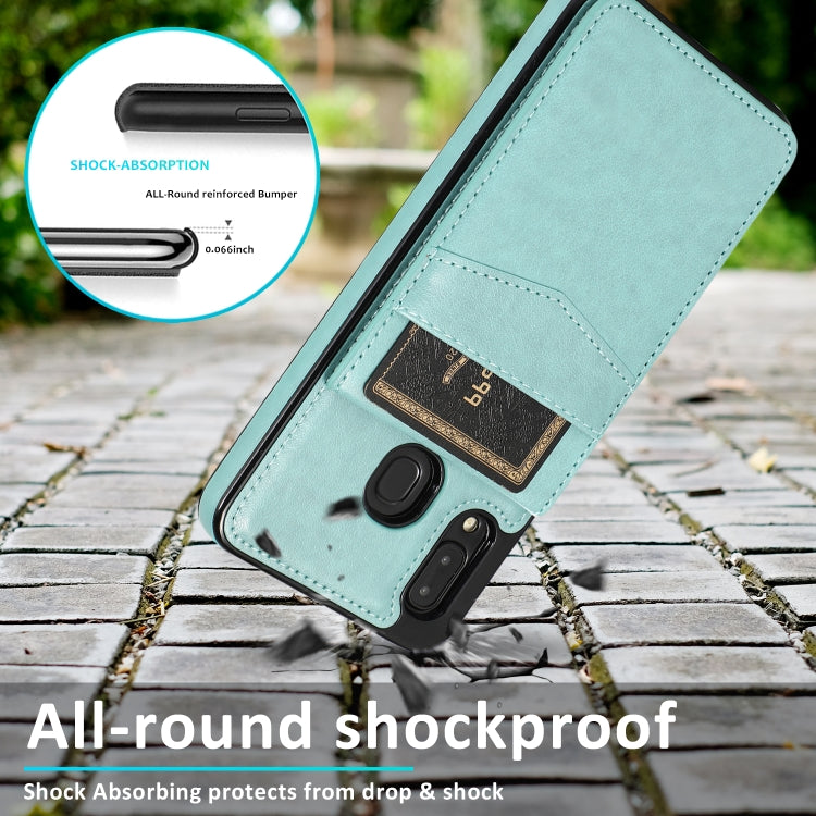For Samsung Galaxy A20 / A30 Solid Color PC + TPU Protective Case with Holder & Card Slots