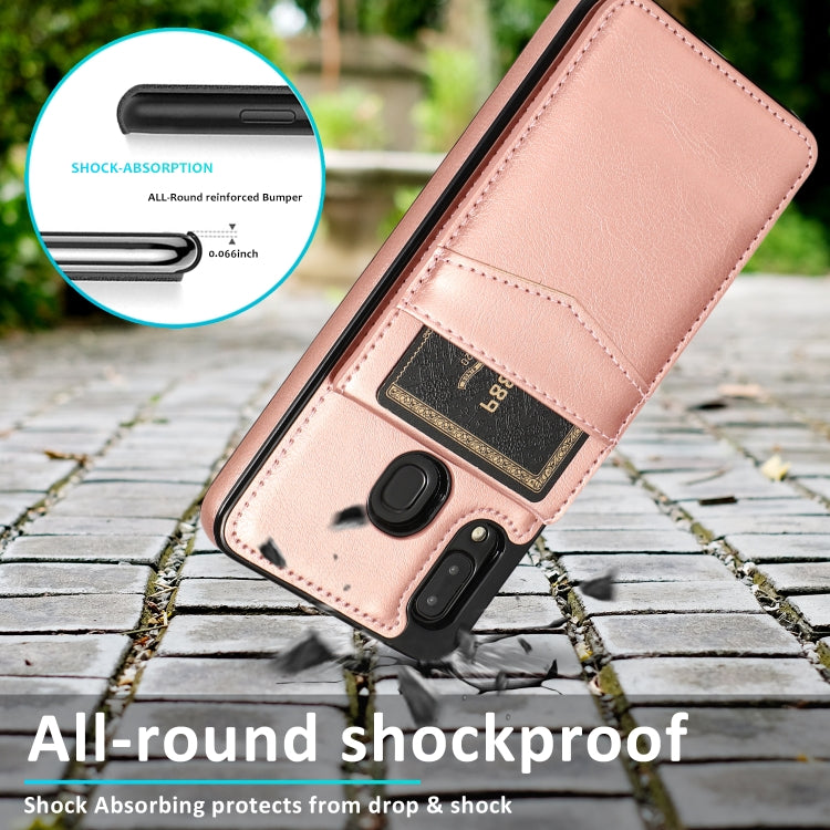 For Samsung Galaxy A20 / A30 Solid Color PC + TPU Protective Case with Holder & Card Slots