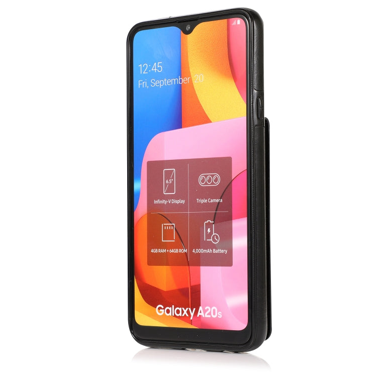 For Samsung Galaxy A20s Solid Color PC + TPU Protective Case with Holder & Card Slots
