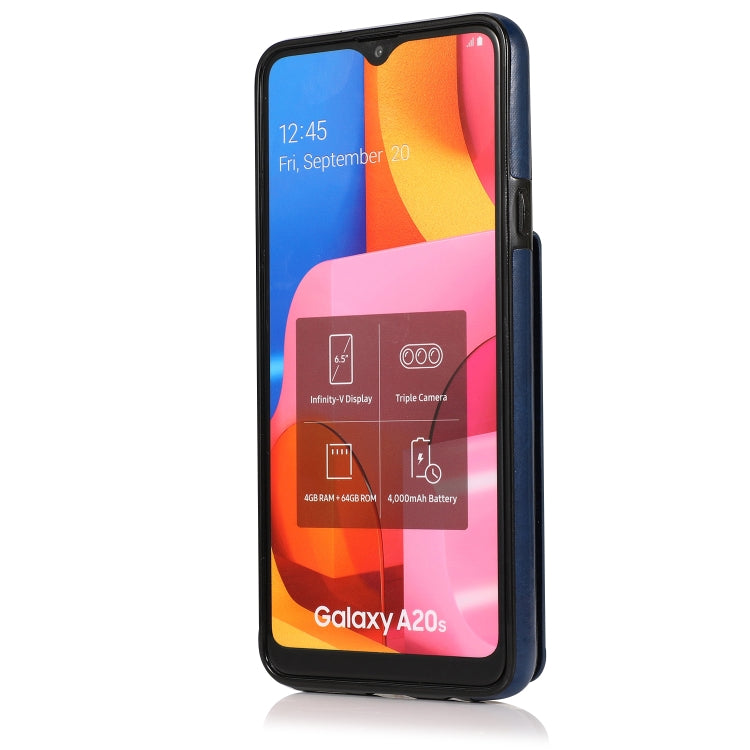 For Samsung Galaxy A20s Solid Color PC + TPU Protective Case with Holder & Card Slots
