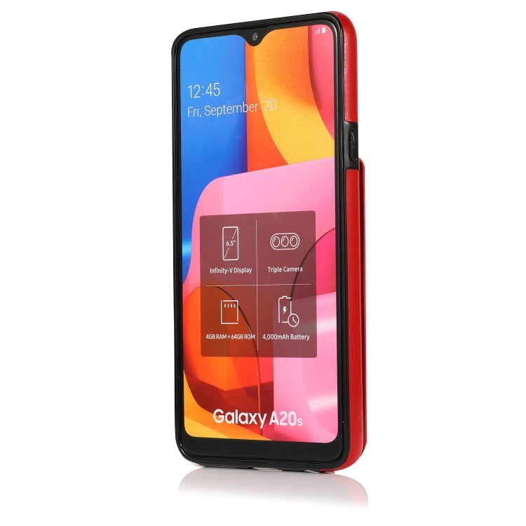 For Samsung Galaxy A20s Solid Color PC + TPU Protective Case with Holder & Card Slots