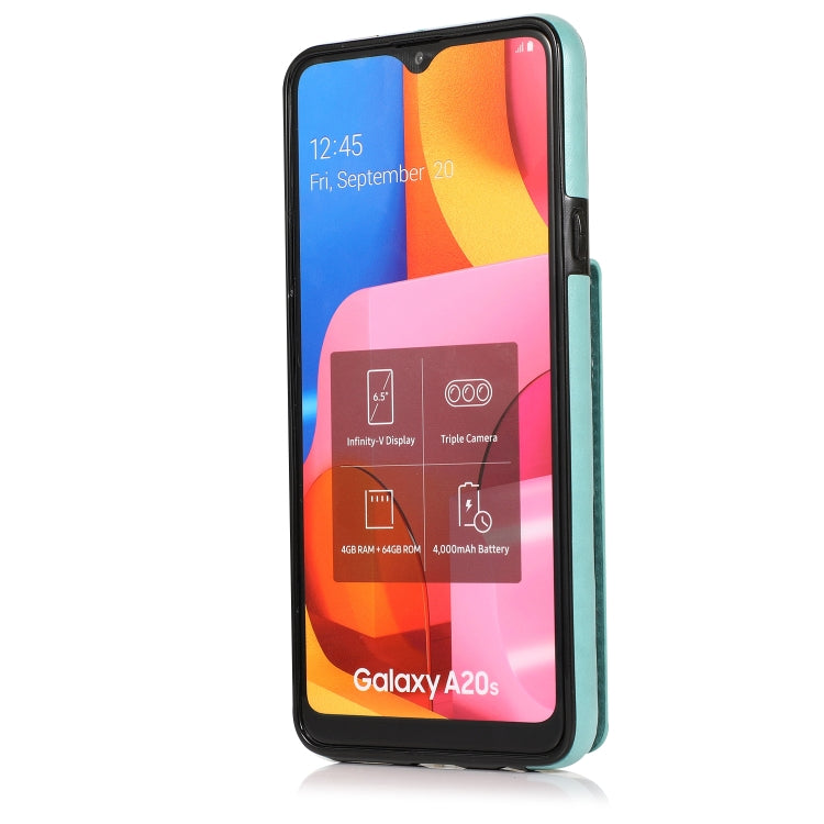 For Samsung Galaxy A20s Solid Color PC + TPU Protective Case with Holder & Card Slots