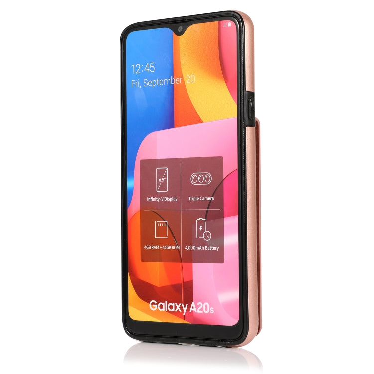 For Samsung Galaxy A20s Solid Color PC + TPU Protective Case with Holder & Card Slots