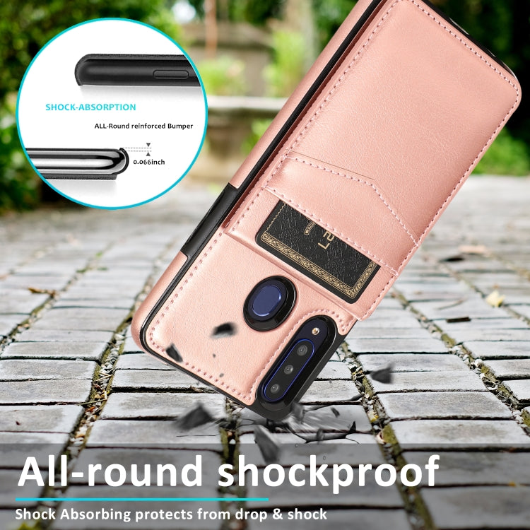 For Samsung Galaxy A20s Solid Color PC + TPU Protective Case with Holder & Card Slots