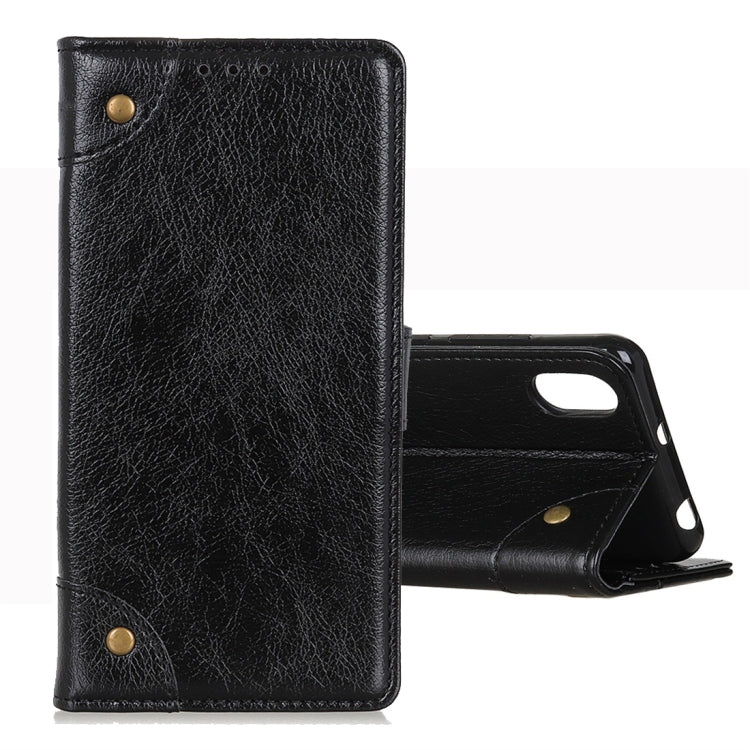 For LG K20 2019 Copper Buckle Nappa Texture Horizontal Flip Leather Case with Holder & Card Slots & Wallet
