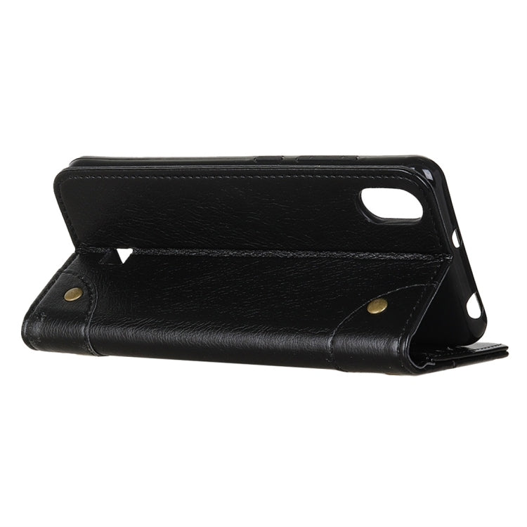 For LG K20 2019 Copper Buckle Nappa Texture Horizontal Flip Leather Case with Holder & Card Slots & Wallet