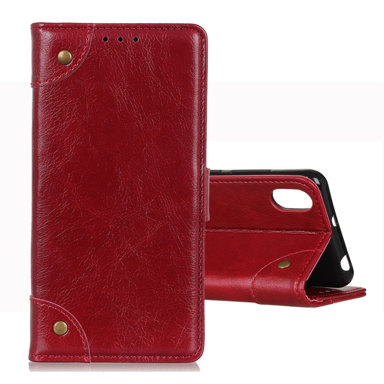 For LG K20 2019 Copper Buckle Nappa Texture Horizontal Flip Leather Case with Holder & Card Slots & Wallet