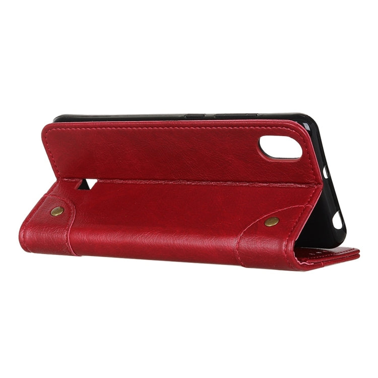 For LG K20 2019 Copper Buckle Nappa Texture Horizontal Flip Leather Case with Holder & Card Slots & Wallet