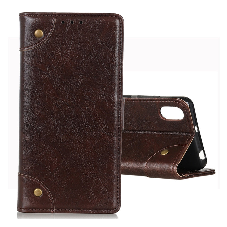 For LG K20 2019 Copper Buckle Nappa Texture Horizontal Flip Leather Case with Holder & Card Slots & Wallet