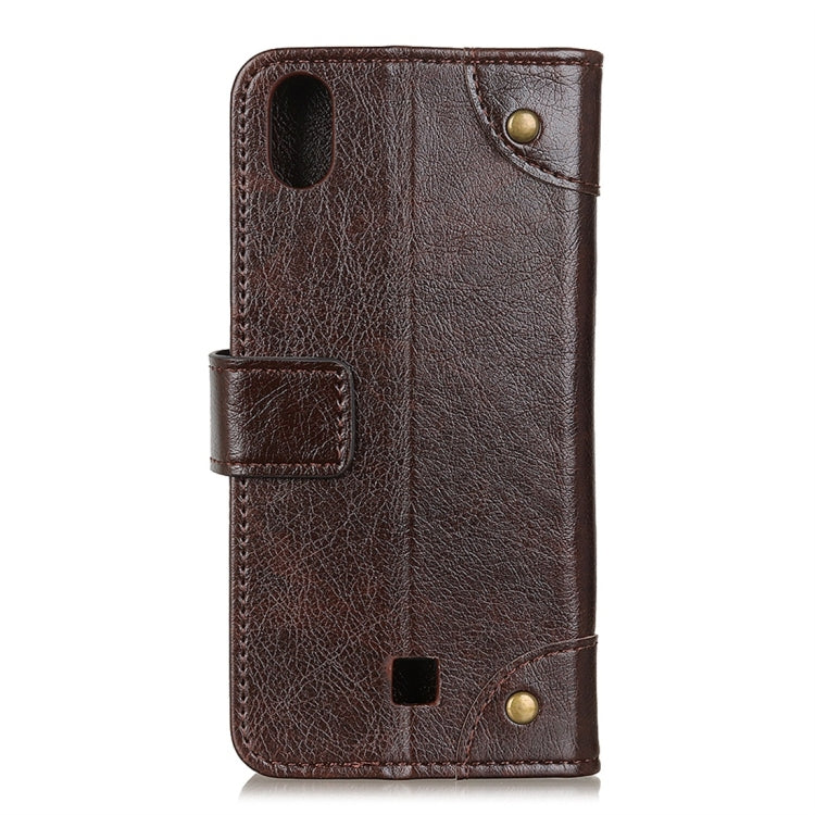 For LG K20 2019 Copper Buckle Nappa Texture Horizontal Flip Leather Case with Holder & Card Slots & Wallet
