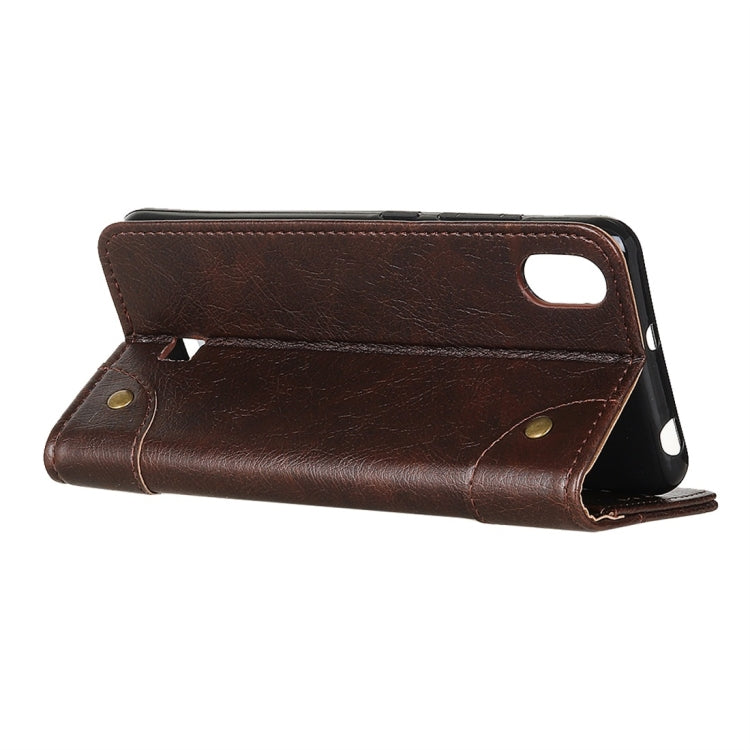 For LG K20 2019 Copper Buckle Nappa Texture Horizontal Flip Leather Case with Holder & Card Slots & Wallet