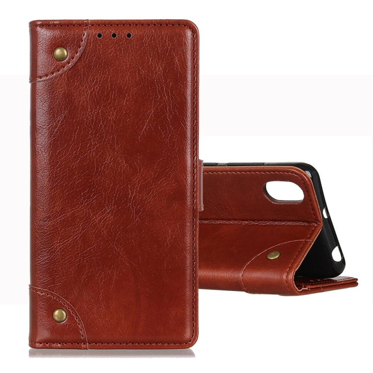 For LG K20 2019 Copper Buckle Nappa Texture Horizontal Flip Leather Case with Holder & Card Slots & Wallet