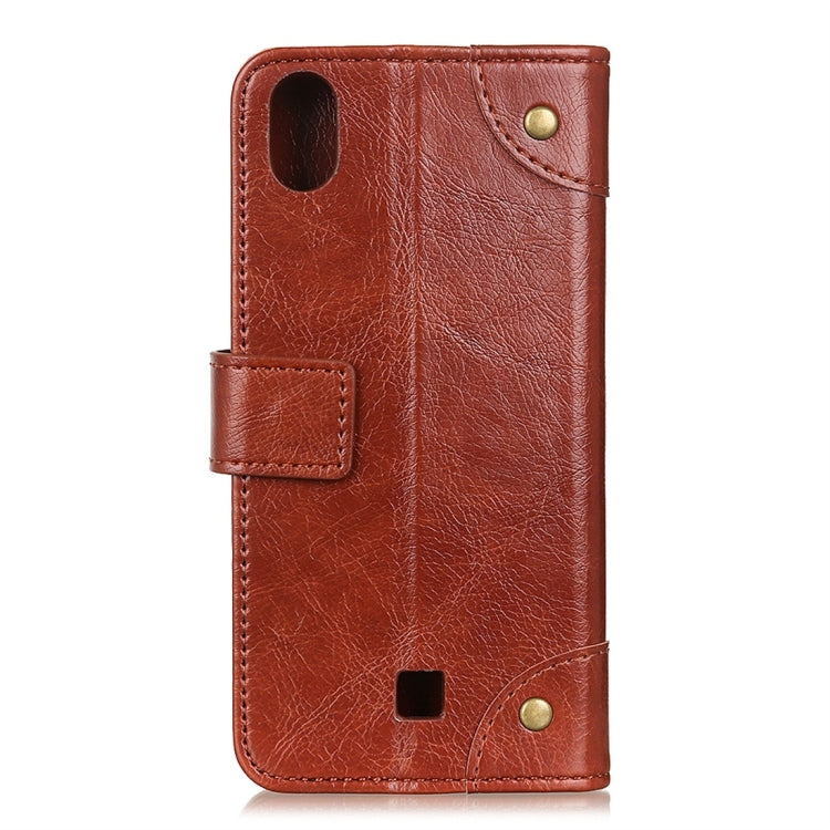 For LG K20 2019 Copper Buckle Nappa Texture Horizontal Flip Leather Case with Holder & Card Slots & Wallet