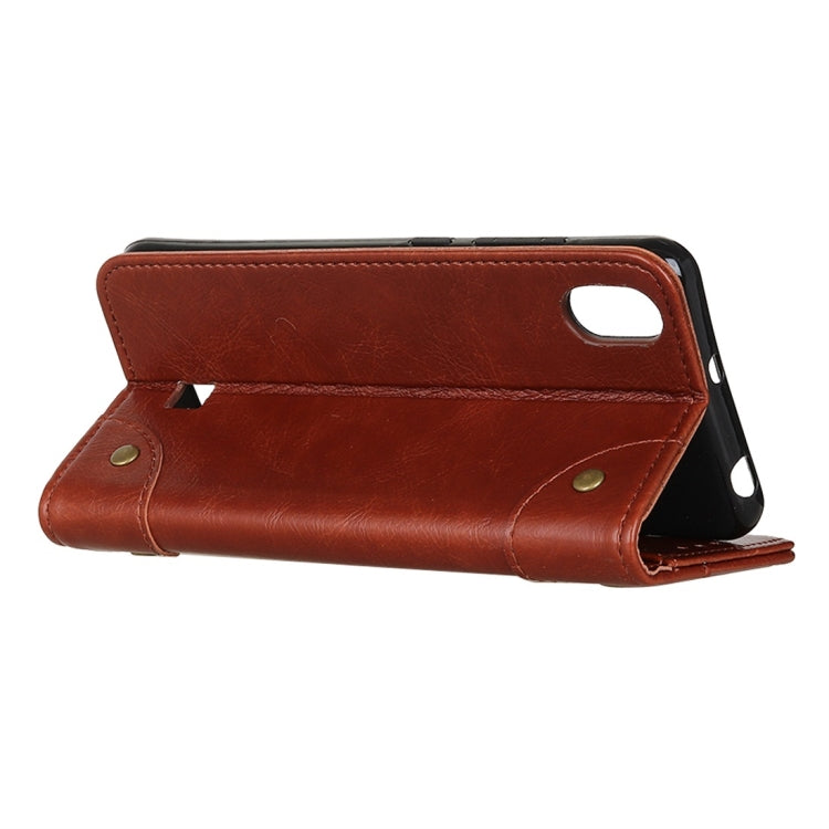 For LG K20 2019 Copper Buckle Nappa Texture Horizontal Flip Leather Case with Holder & Card Slots & Wallet