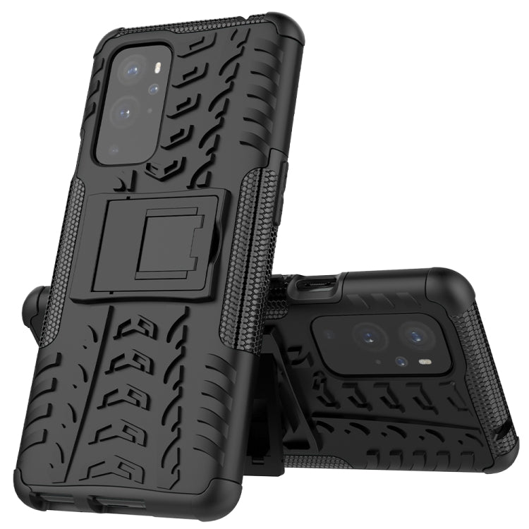 For OnePlus 9 Pro Tire Texture Shockproof TPU+PC Protective Case with Holder