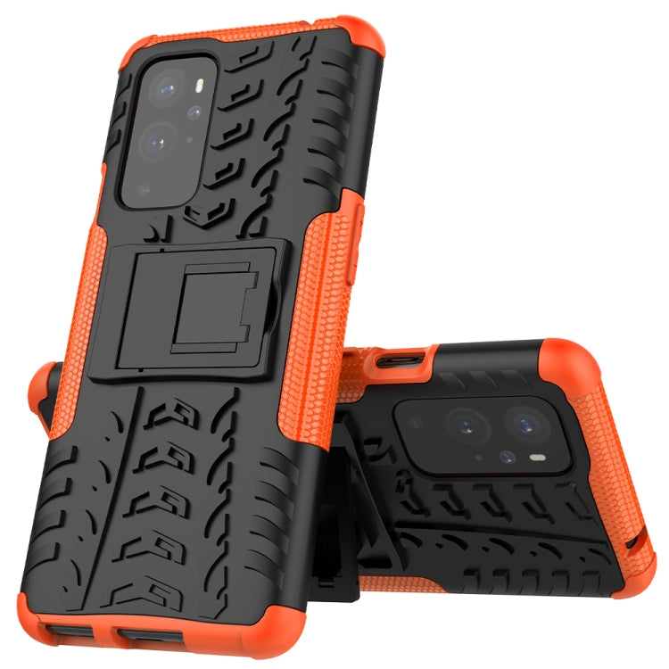 For OnePlus 9 Pro Tire Texture Shockproof TPU+PC Protective Case with Holder