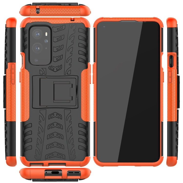 For OnePlus 9 Pro Tire Texture Shockproof TPU+PC Protective Case with Holder