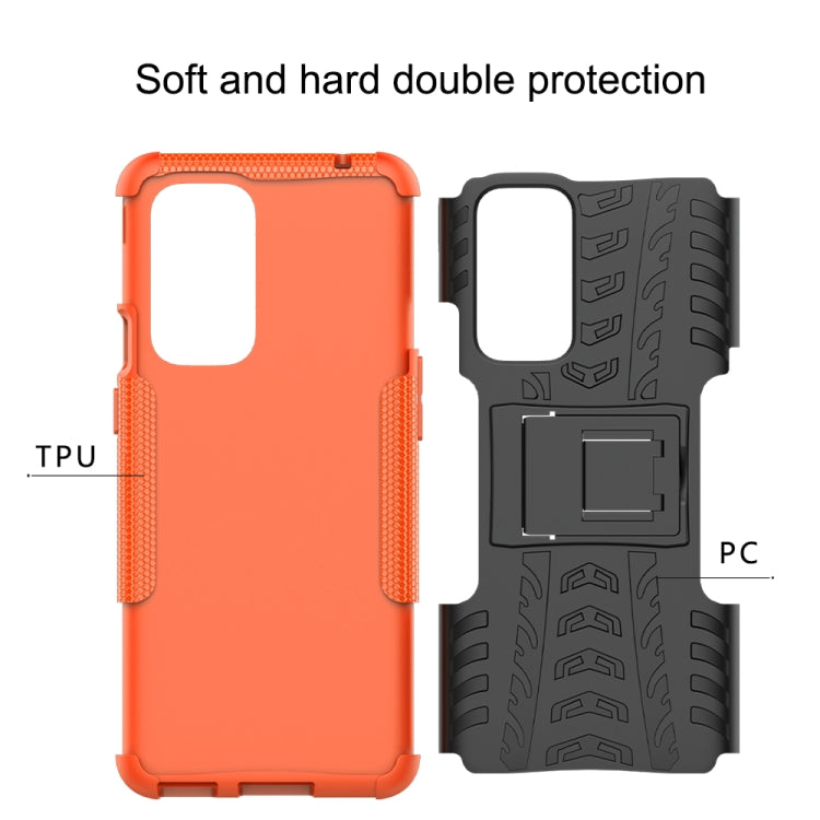 For OnePlus 9 Pro Tire Texture Shockproof TPU+PC Protective Case with Holder
