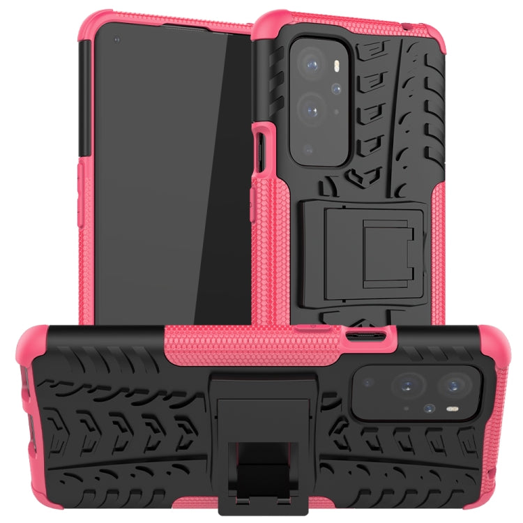 For OnePlus 9 Pro Tire Texture Shockproof TPU+PC Protective Case with Holder