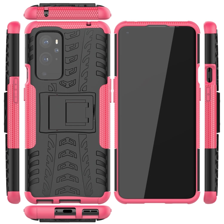 For OnePlus 9 Pro Tire Texture Shockproof TPU+PC Protective Case with Holder