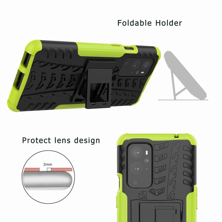 For OnePlus 9 Pro Tire Texture Shockproof TPU+PC Protective Case with Holder