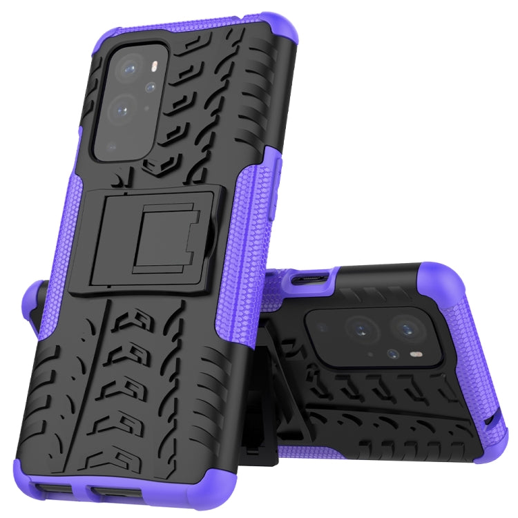 For OnePlus 9 Pro Tire Texture Shockproof TPU+PC Protective Case with Holder