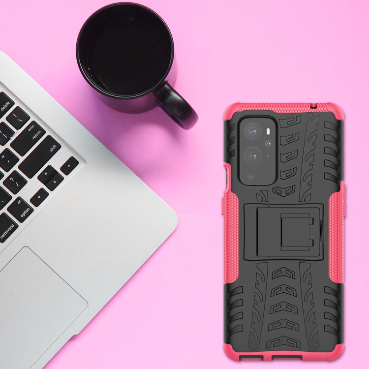 For OnePlus 9 Pro Tire Texture Shockproof TPU+PC Protective Case with Holder