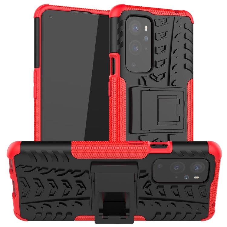 For OnePlus 9 Pro Tire Texture Shockproof TPU+PC Protective Case with Holder