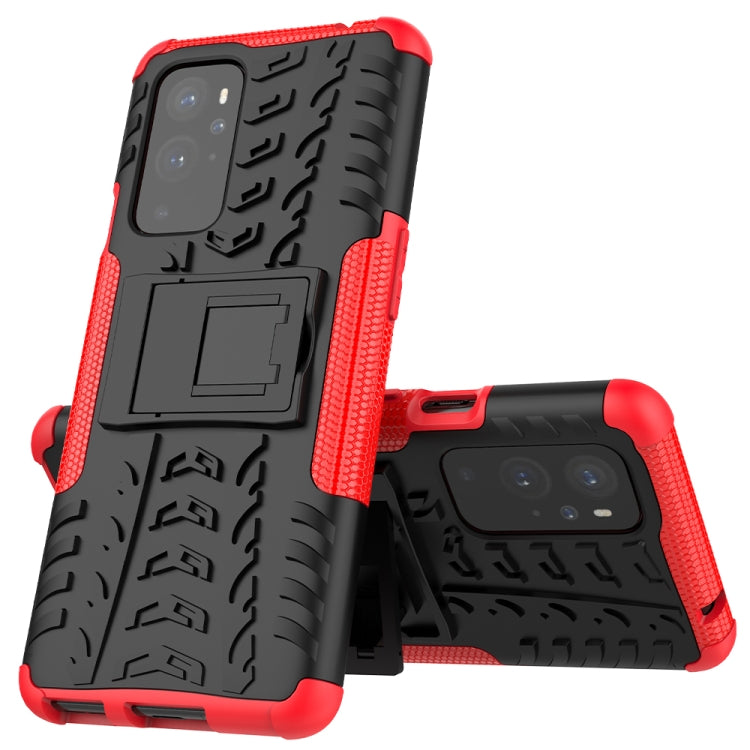 For OnePlus 9 Pro Tire Texture Shockproof TPU+PC Protective Case with Holder