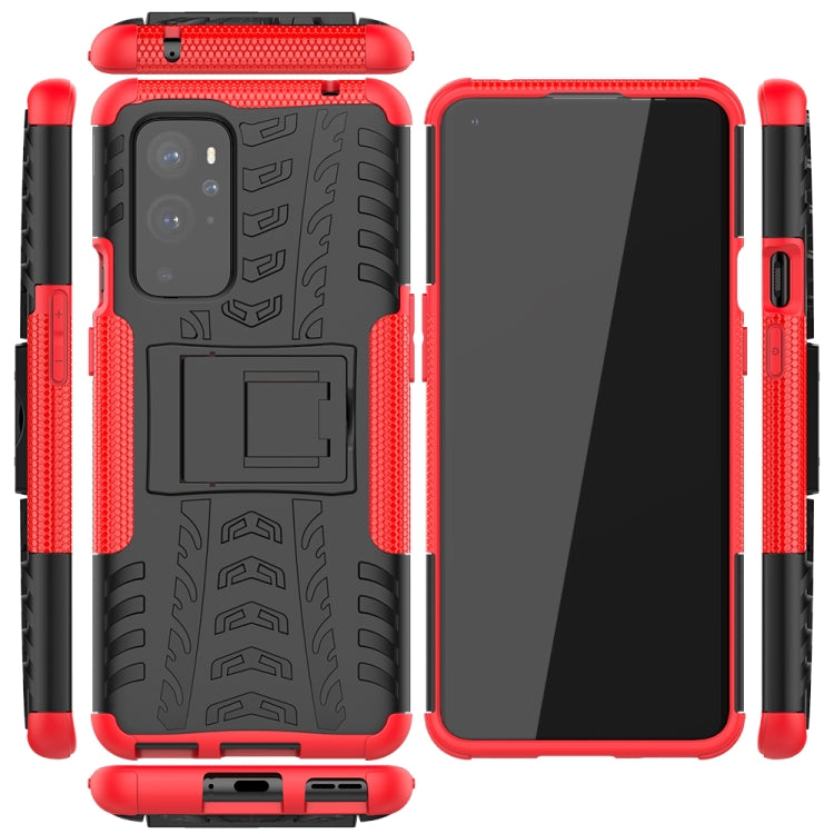 For OnePlus 9 Pro Tire Texture Shockproof TPU+PC Protective Case with Holder