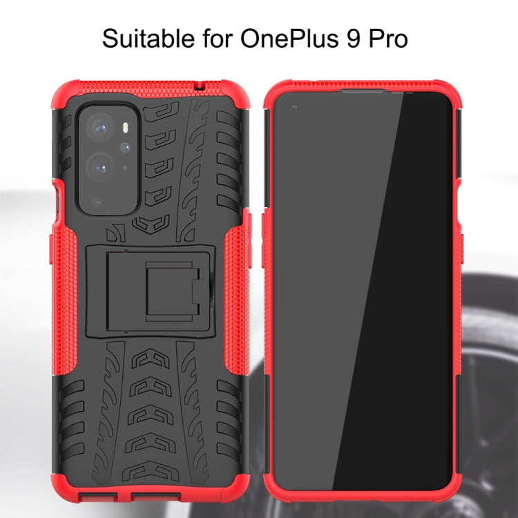 For OnePlus 9 Pro Tire Texture Shockproof TPU+PC Protective Case with Holder