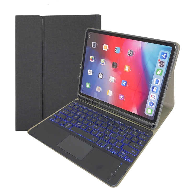 HK131T Detachable RGB Backlight Bluetooth Keyboard Leather + TPU Tablet Case with Touchpad & Pen Slot For iPad Pro 12.9 (2018 / 2020)
